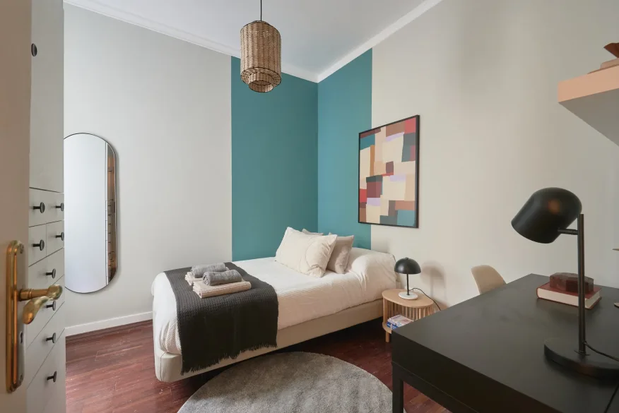 Bedroom in an AMS Coliving house in Lisbon